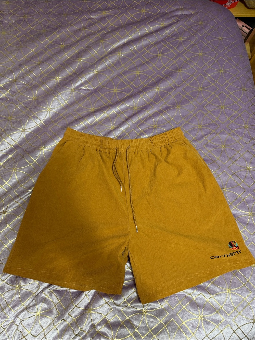 💥 Carhartt Corduroy Drawstring Shorts in Mustard
